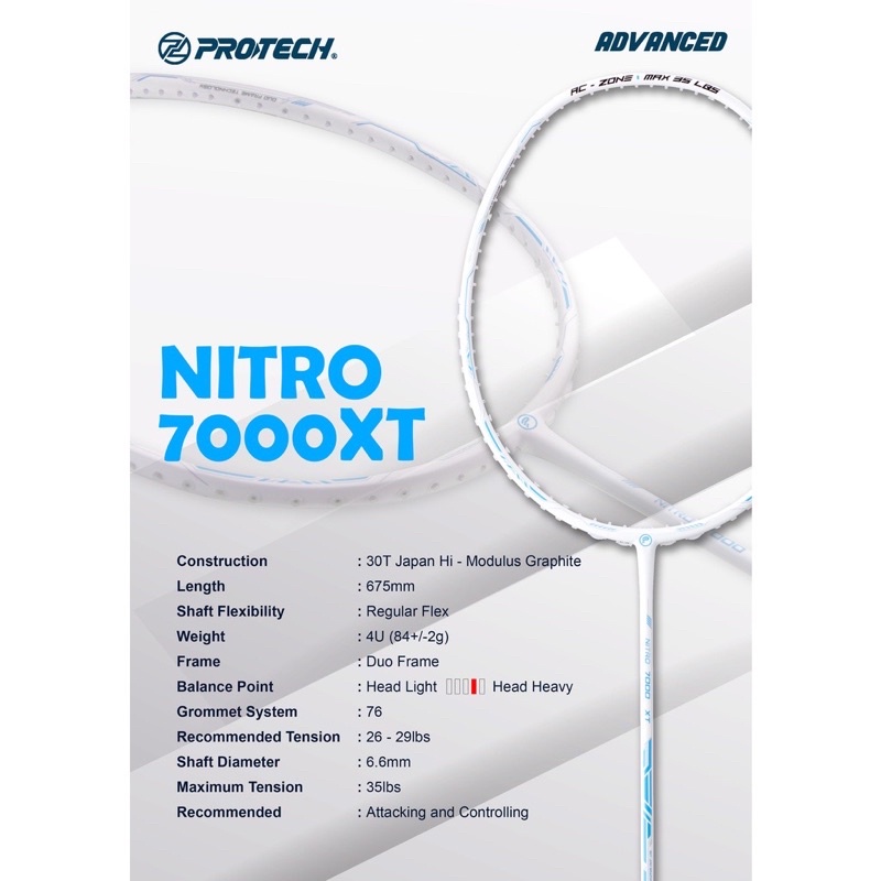 Protech Nitro 7000 XT Badminton Rackets | Shopee Malaysia