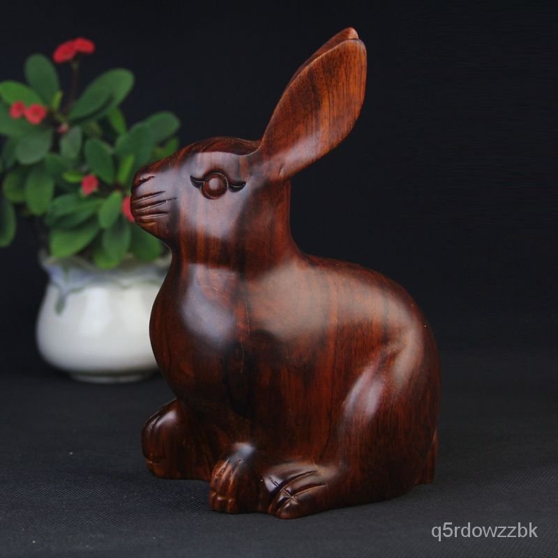 decorate ThreeDimensional Carving Authentic Mahogany Rabbit Wood
