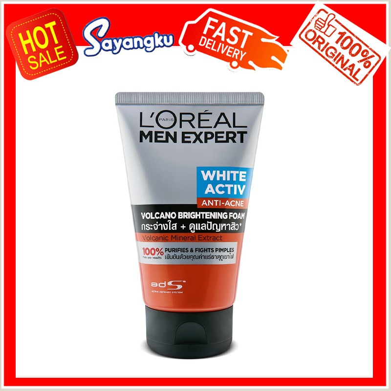 Loreal Face Cleanser AntiAcne Volcano Brightening Foam 100g Shopee