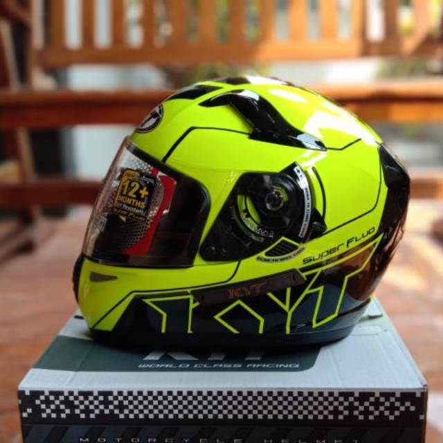 KYT K2R Superfluo Super Fluo Yellow Fluo Full Face K2 Rider Yellow ...