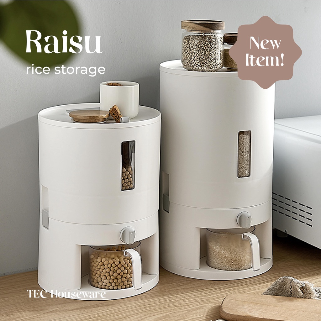 【TEC】RAISU Rice Dispenser Rice Grain Storage Box Rice Dispenser Rice ...