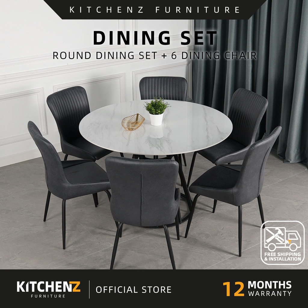 [FREE Shipping & FREE Installation] KitchenZ Marble Dining Set Round