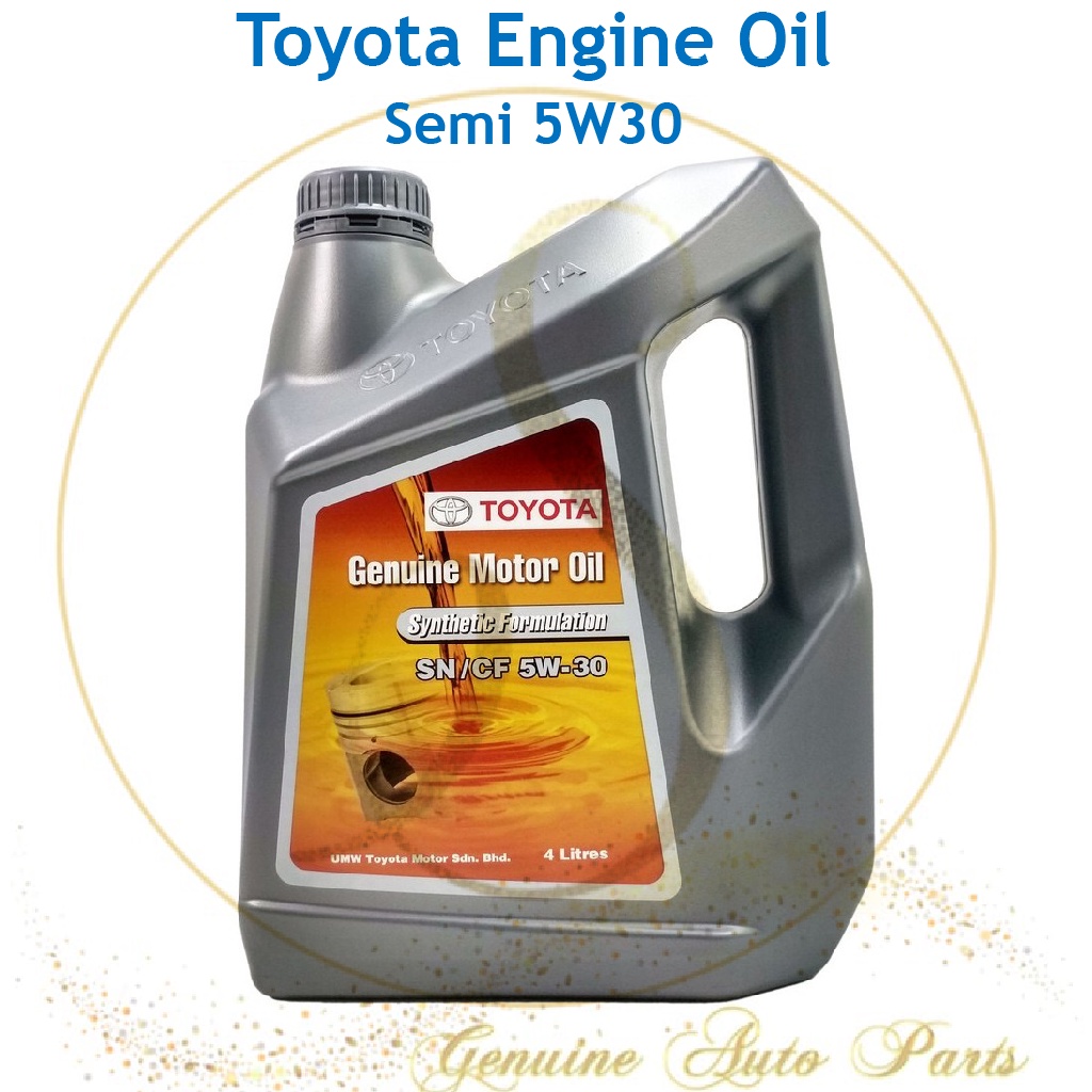 (100% Original) Toyota Engine Oil 4L SEMI Synthetic SN/CF 5W30 | Shopee ...