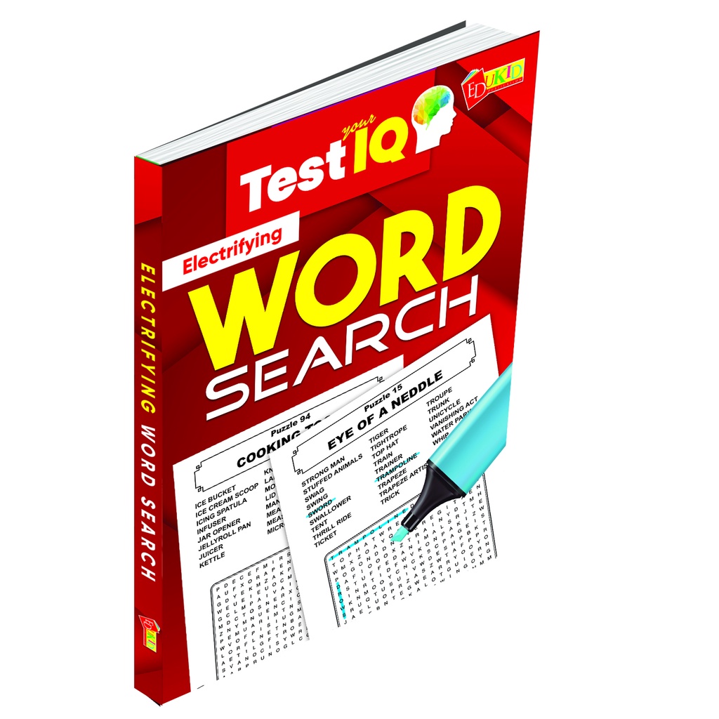 Word Search Book - challenging - test IQ-4 books - puzzle- english ...
