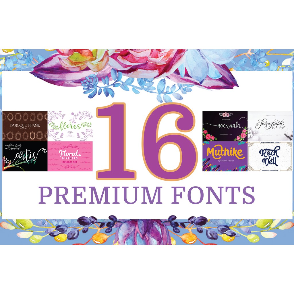 Font 16 Premium Fonts Collection For Craft And Display Ttf Otf