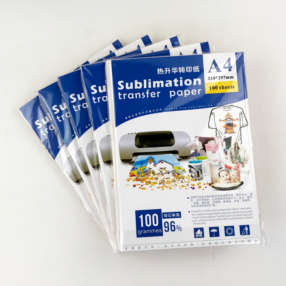QUAFF Sublimation Transfer paper Heat Press A4 Size 100 Sheets/pack
