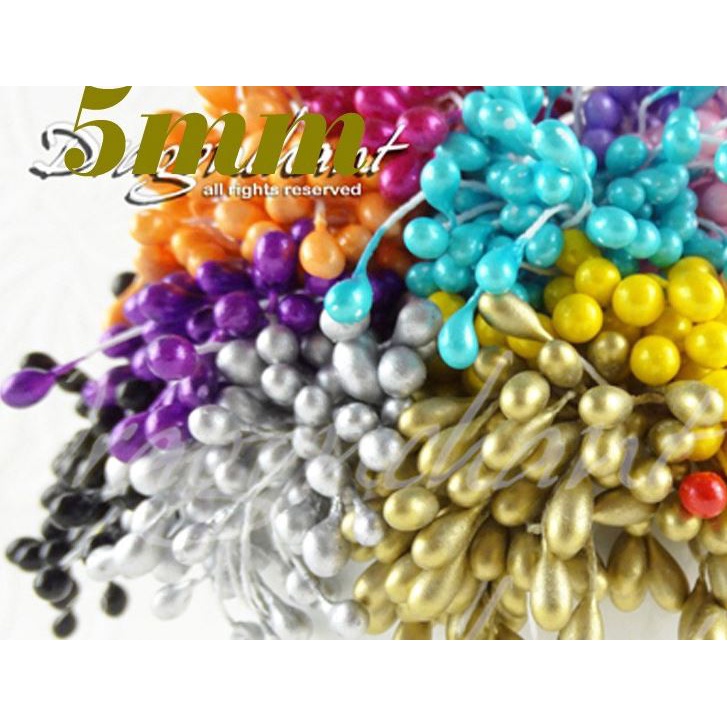 DIY Artificial Flowers 900pcs Mixed Pearl Flower Stamens - 24 Colors For DIY Crafts & Wedding Decor Artificial Flower Pistils