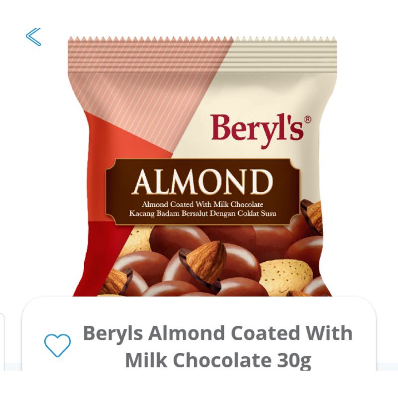 Beryls Almond Coated With Milk Chocolate G Shopee Malaysia