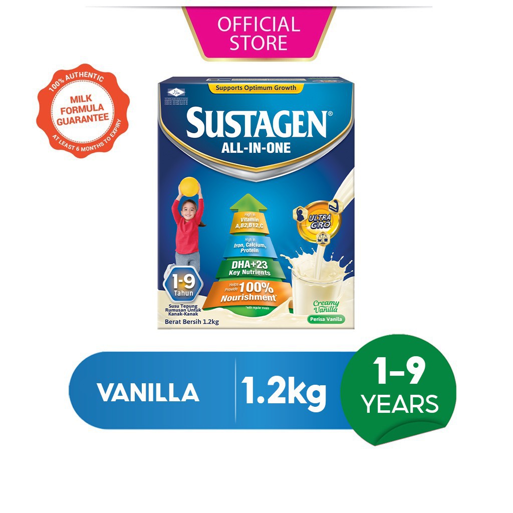 Sustagen AllInOne Vanilla Susu Milk Formula Powder (1.2kg) Shopee