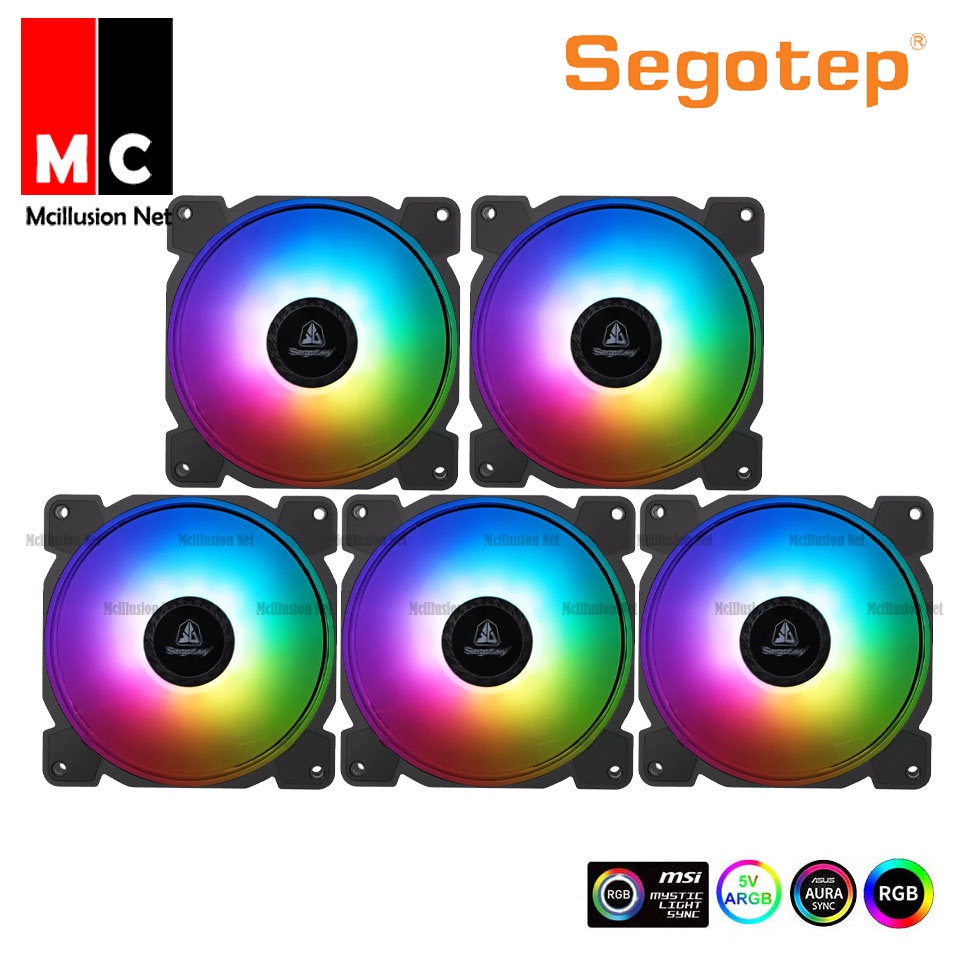 Segotep PC Case RGB Fan 5V 3pin ARGB 120mm Fans for PC Fan Cooler High ...