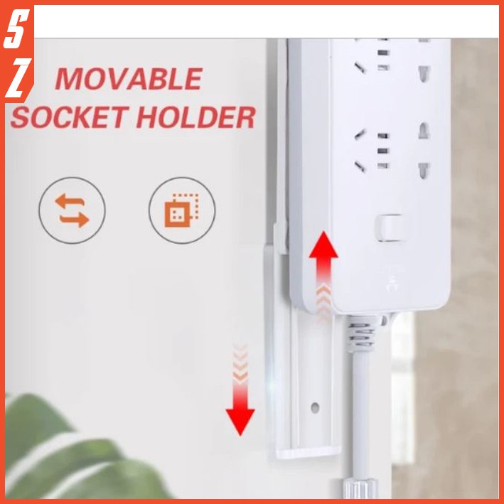 Wall Mount Socket Extension Power Plug Sticker Router Modem Panel ...