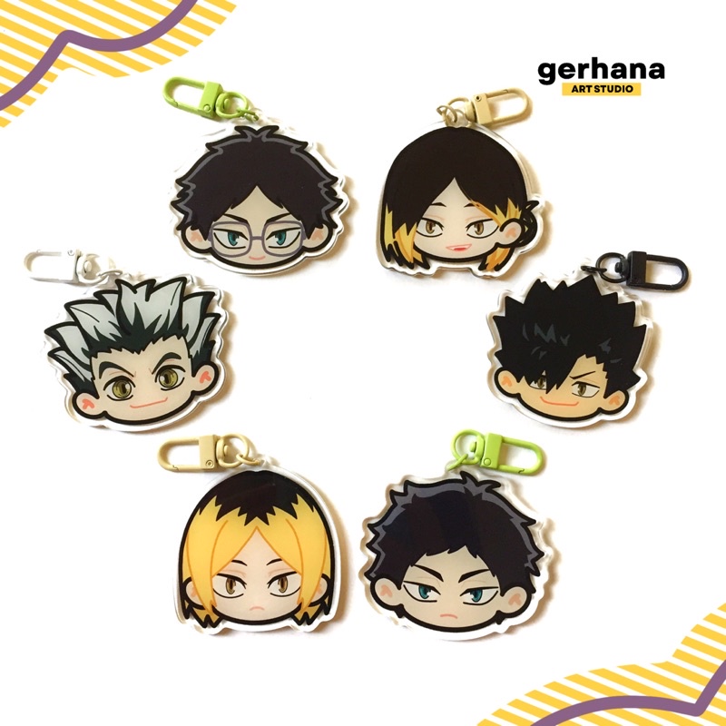 Haikyuu Nekoma & Fukurodani Acrylic Keychain | Kuroo Kenma Bokuto ...
