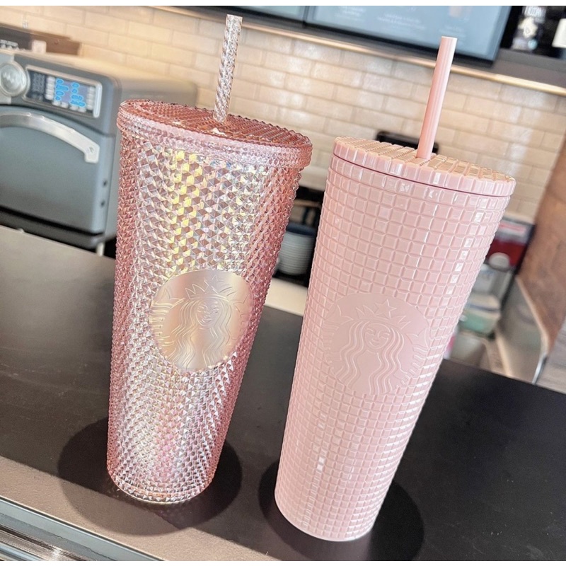 Starbucks Thailand Rose Gold Studded & Grid Tumbler newest Set