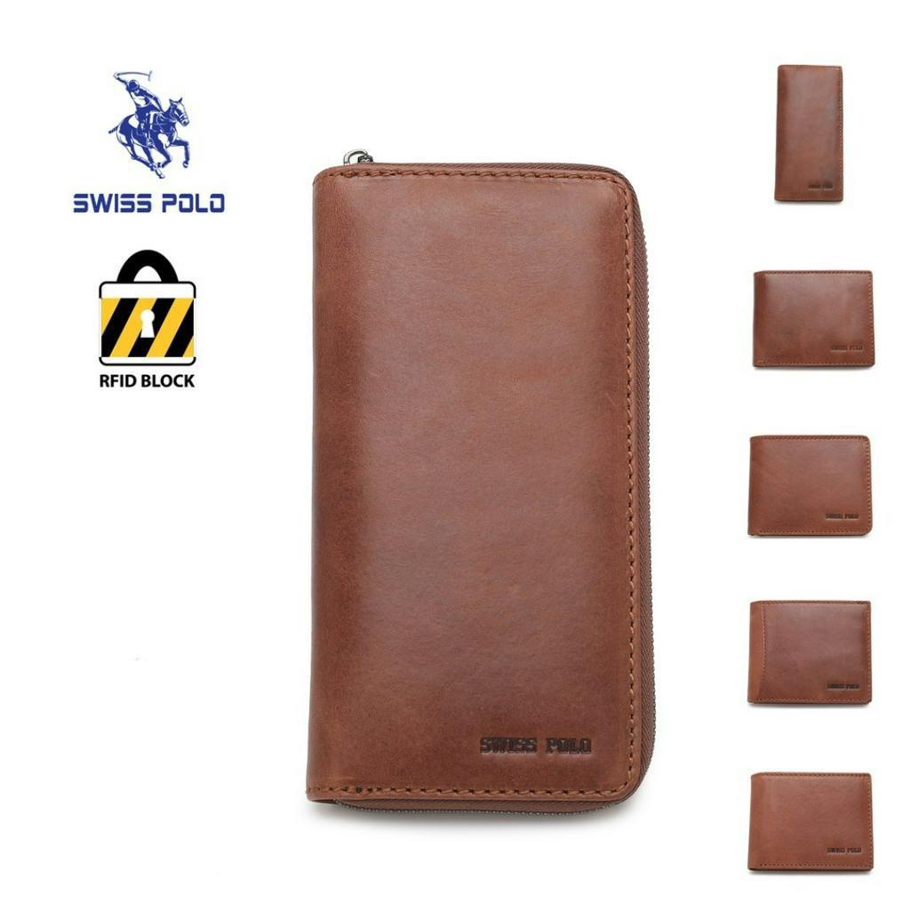 SWISS POLO Genuine Leather RFID Long / Bifold / Zipper Wallet SW 172