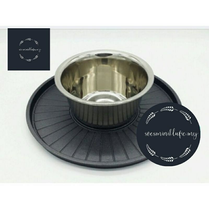 Cookking - Korean Traditional Bbq Grill Pan, Cauldron Lid Shape - Stovetop Nonstick Indoor/outdoor Smokeless Bbq Cast Aluminu