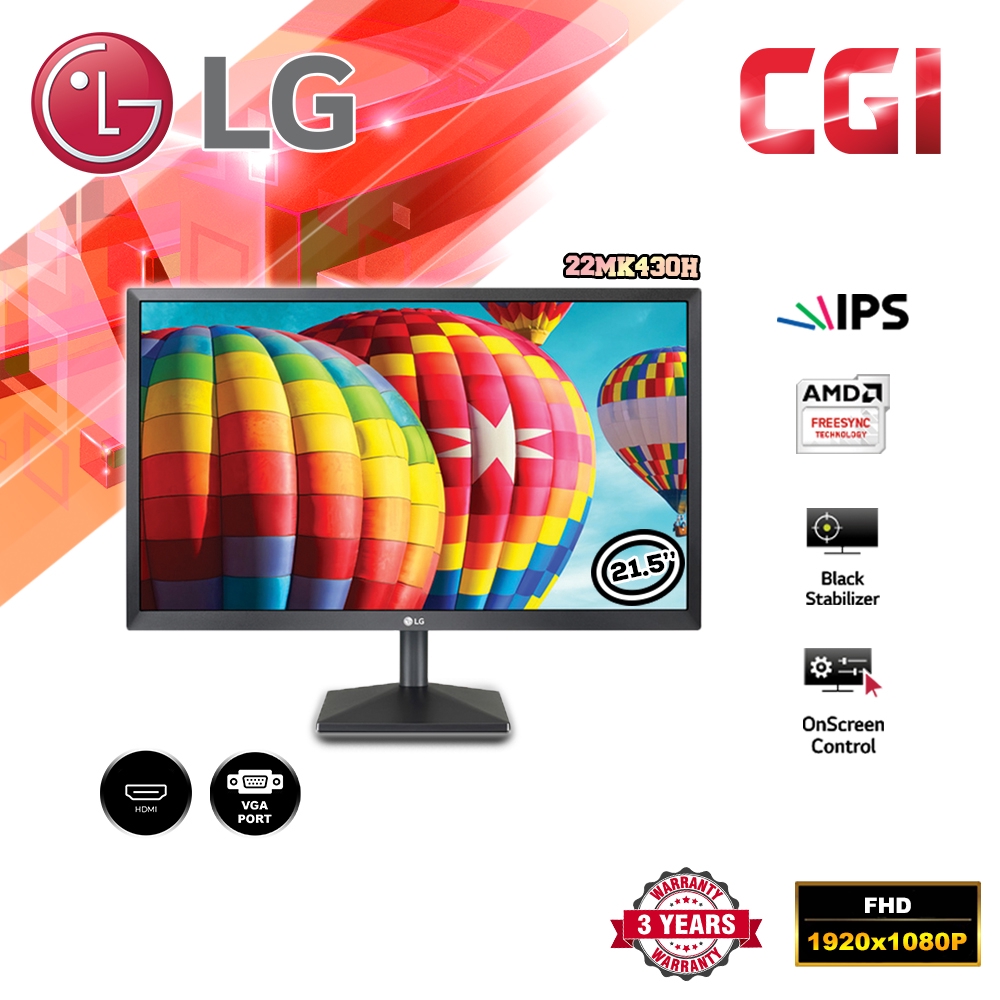 LG 22MK430H-B 21.5-Inch Full HD Monitor with AMD FreeSync, Black