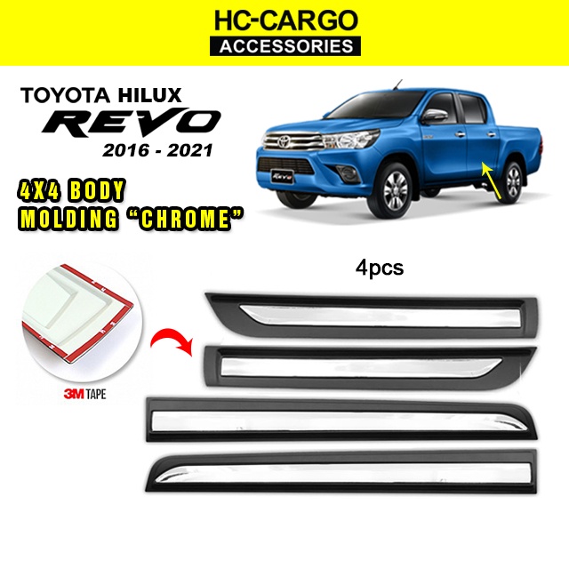 Toyota Hilux REVO 2016 2021 4x4 Side Doors Cladding Molding Trim