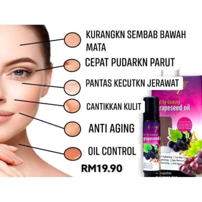 🔥 GRAPESEED OIL ( luvly beauty ) Shopee Malaysia