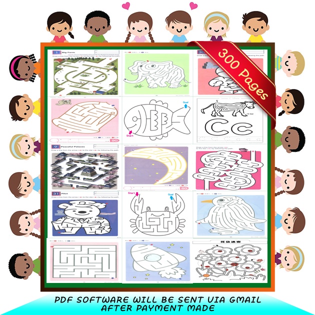 300+ Page Maze M1 series Busy Book Activity Activities Preschool Kids ...