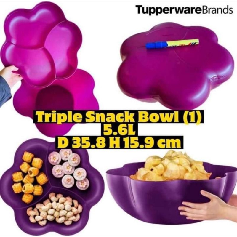 TRIPLE SNACK BOWL Tupperware Shopee Malaysia