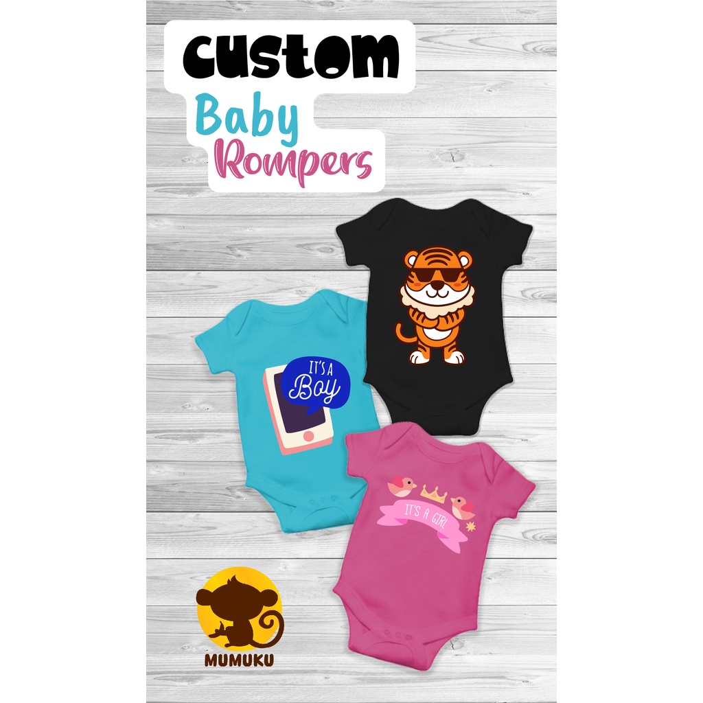Personalized Name Baby Rompers (Custom Nama) 100% cotton. 1 Size (12 ...