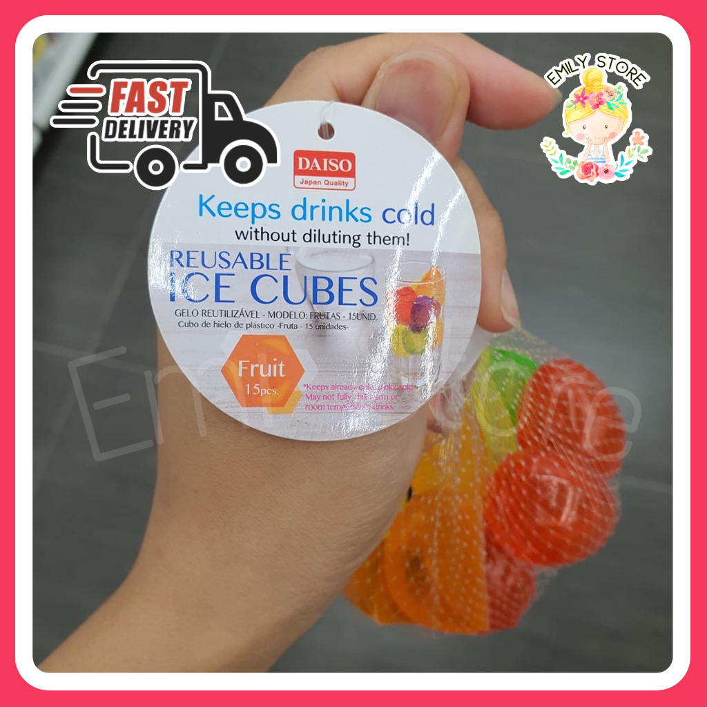 (Fast Delivery) Daiso Reusable Ice Cubes without Diluting 15 Pieces (Fruit Design) Shopee Malaysia