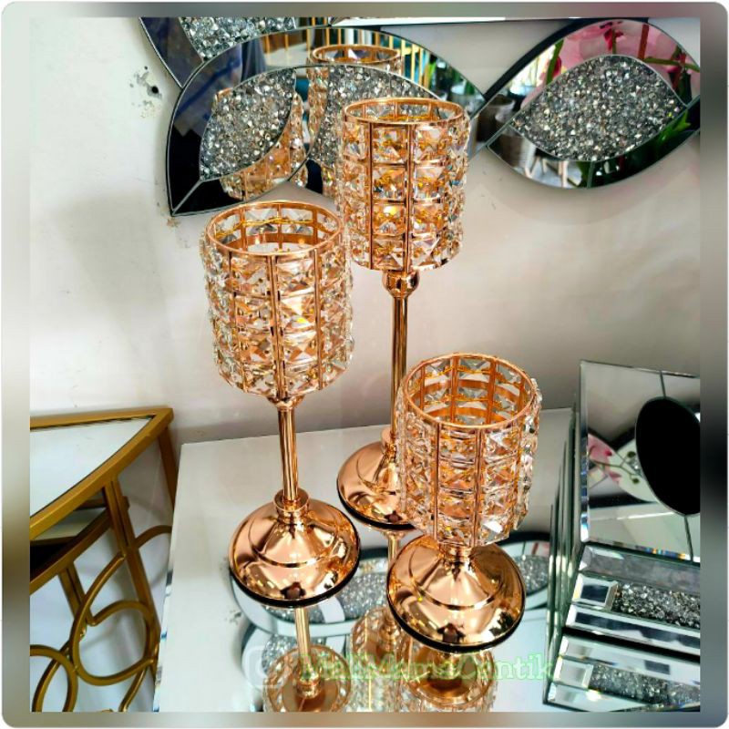 🔥VIRAL HOME DECO🔥Classic Stick Candle Holder Gold/Silver TAPAK LILIN ...