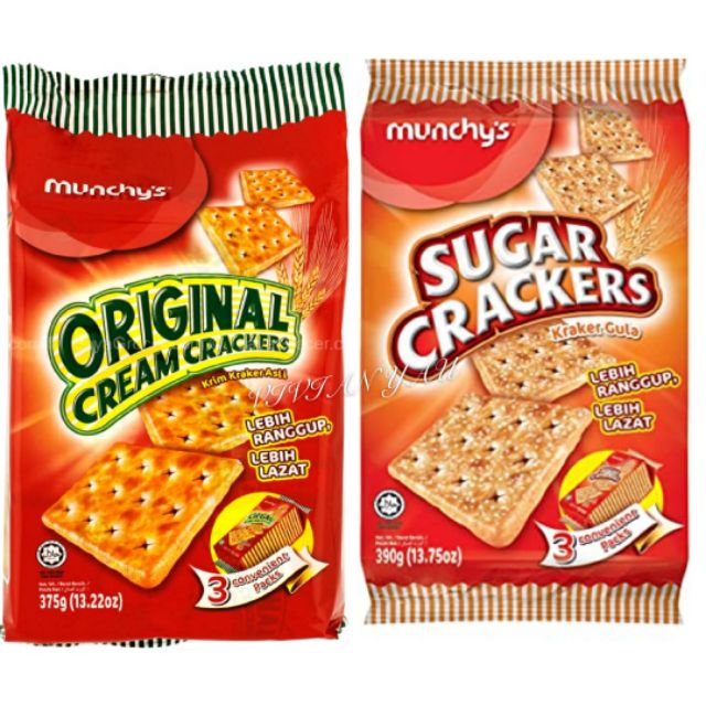 Halal*munchy's Biscuit Sugar 390g Original Cream Crackers*375g 