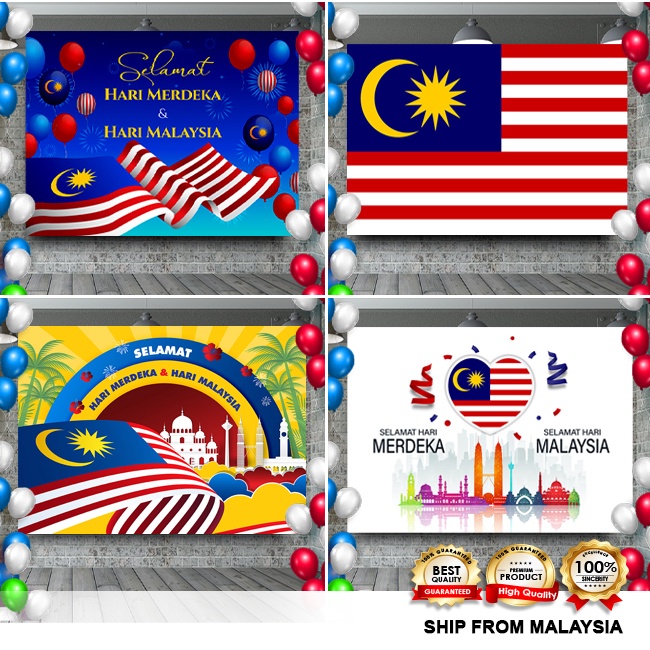 Banner Decoration / Backdrop - Merdeka / Malaysia Day | Shopee Malaysia