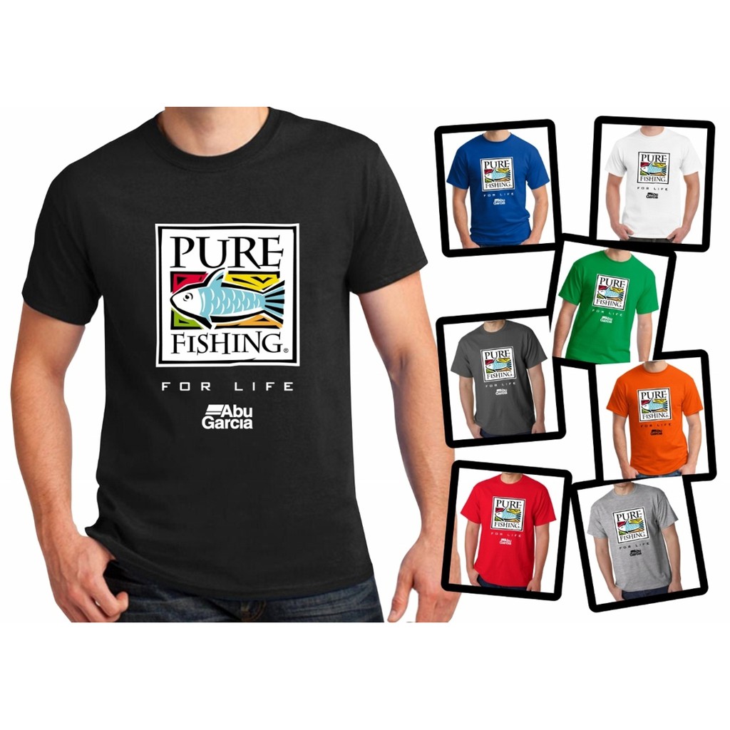 TSHIRT PRINT ABU GARCIA PURE FISHING 100 COTTON LENGAN PENDEK