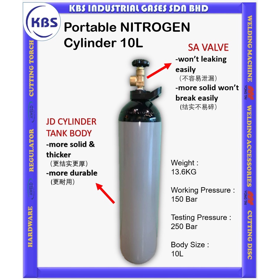 N2 Mini/ 10L Nitrogen Portable Cylinder INCLUDE GAS | Shopee Malaysia