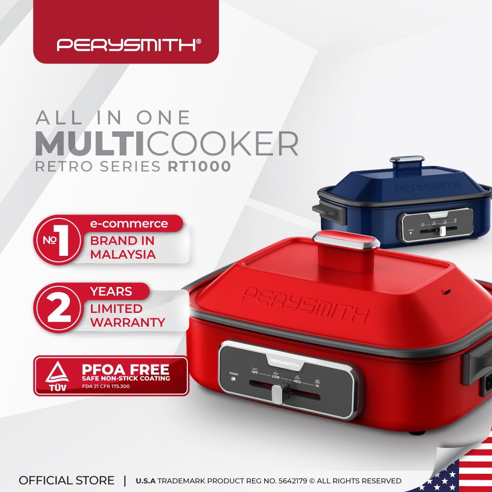 PerySmith AllInOne Multi Cooker Retro Series RT1000 Shopee Malaysia