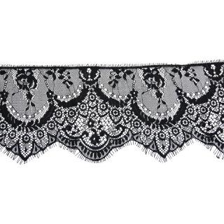 (3 Meters/lot) Black White Width 160mm Floral Embroidered Eyelash Lace  Ribbon Clothing Accessories Lace Material Handmade