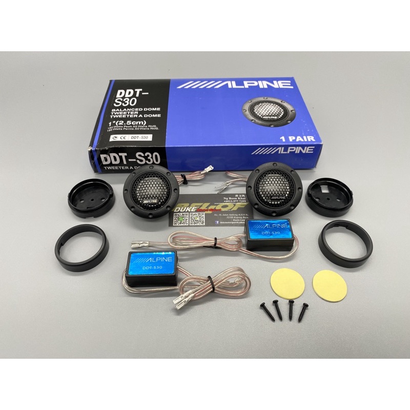 DDT-F25B / S30 ALPINE Tweeter Car Tweeter Speaker BALANCED DOME TWEETER ...