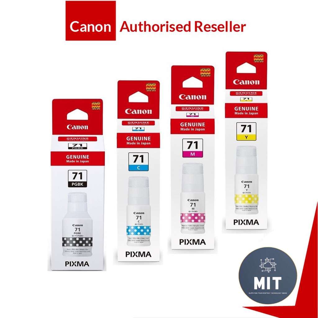 Canon GI71 BK/C/M/Y Series Ink Refill For G1020/G2020/G3020/G3060