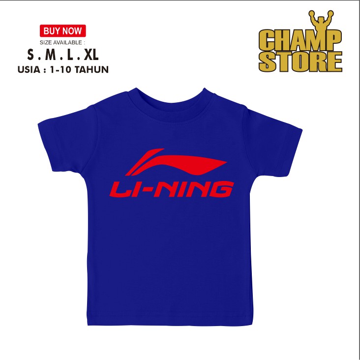 Sport Li Ning Badminton Logo Kids T-Shirt Champ Shopee Malaysia