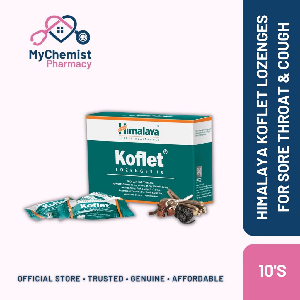 Himalaya Koflet Lozenges for Sore Throat & Cough 10'S (Box) Shopee