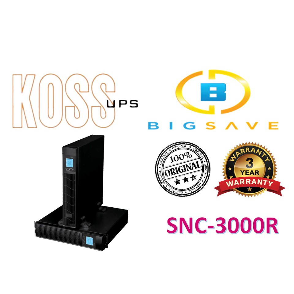 KOSS SNC 3000R 3000VA SMART NET CLAIRE 2 IN 1 TOWER / RACKMOUNT UPS ...