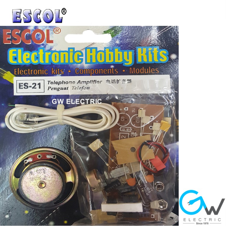 ESCOL ES-21 Electronic Hobby Kit Telephone Amplifier PENGUAT TELEFON