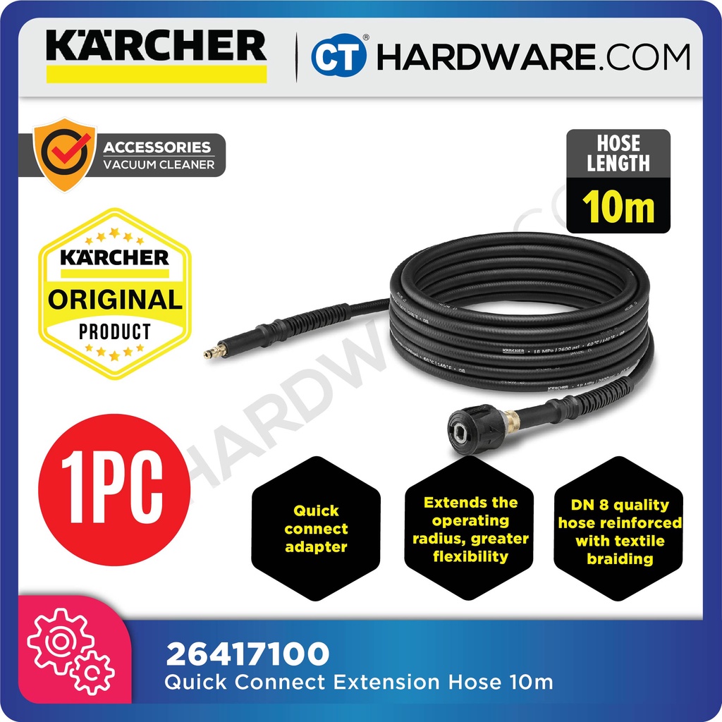 Karcher 26417100 Quick Connect Extension Hose 10m ( K3 - K7 SERIES )