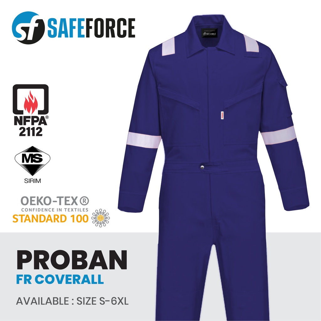 Sherwood Proban Fire Retardant Coverall Plus Size Original Baju Kerja