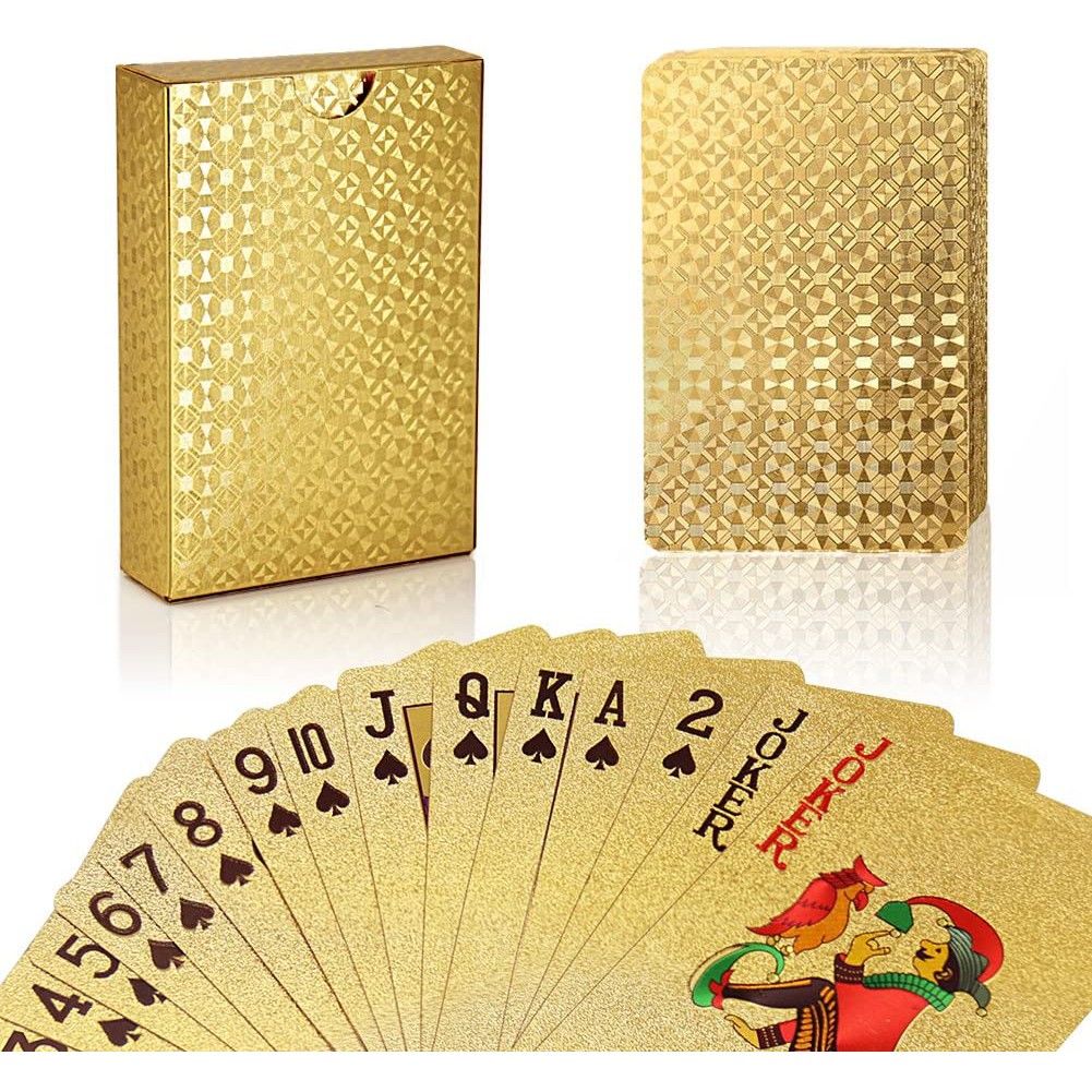 24K Carat Gold Foil Plated Waterproof Playing Card | Shopee Malaysia