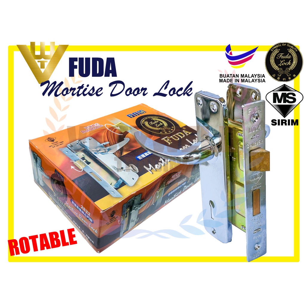 FUDA Mortise Door Lock 2822 Rotable 2 Level Lock | Shopee Malaysia