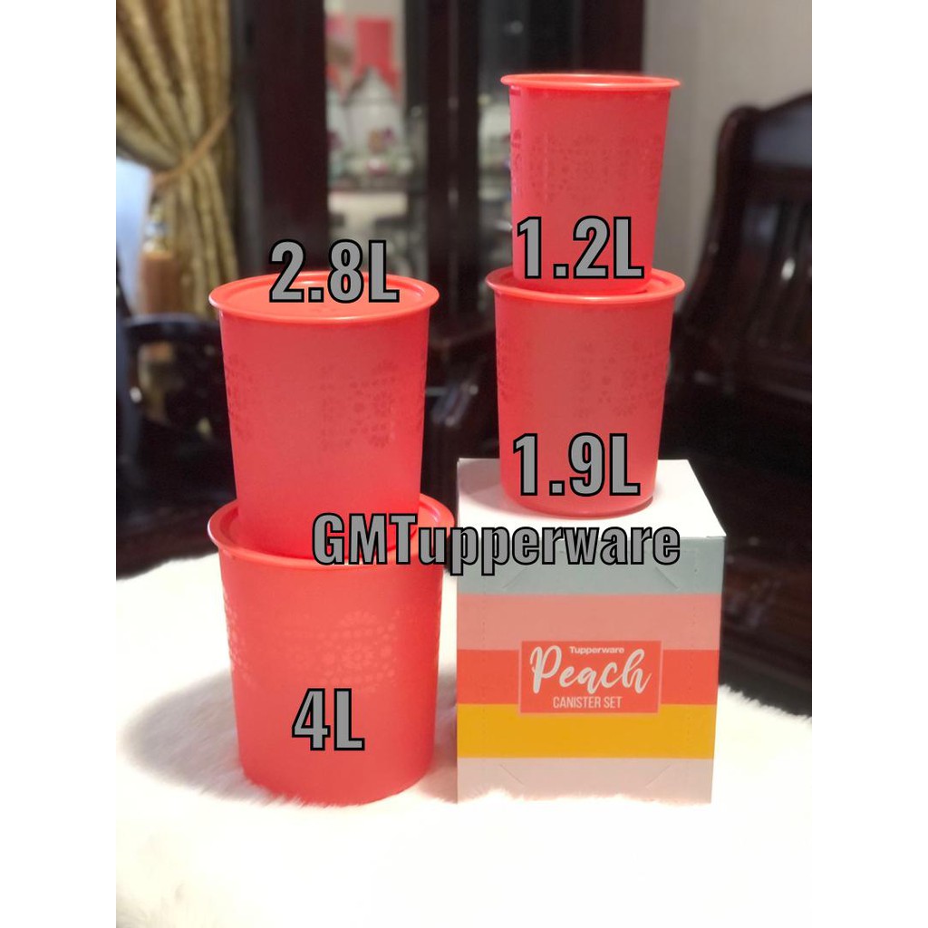 TUPPERWARE PEACH CANISTER SET | Shopee Malaysia