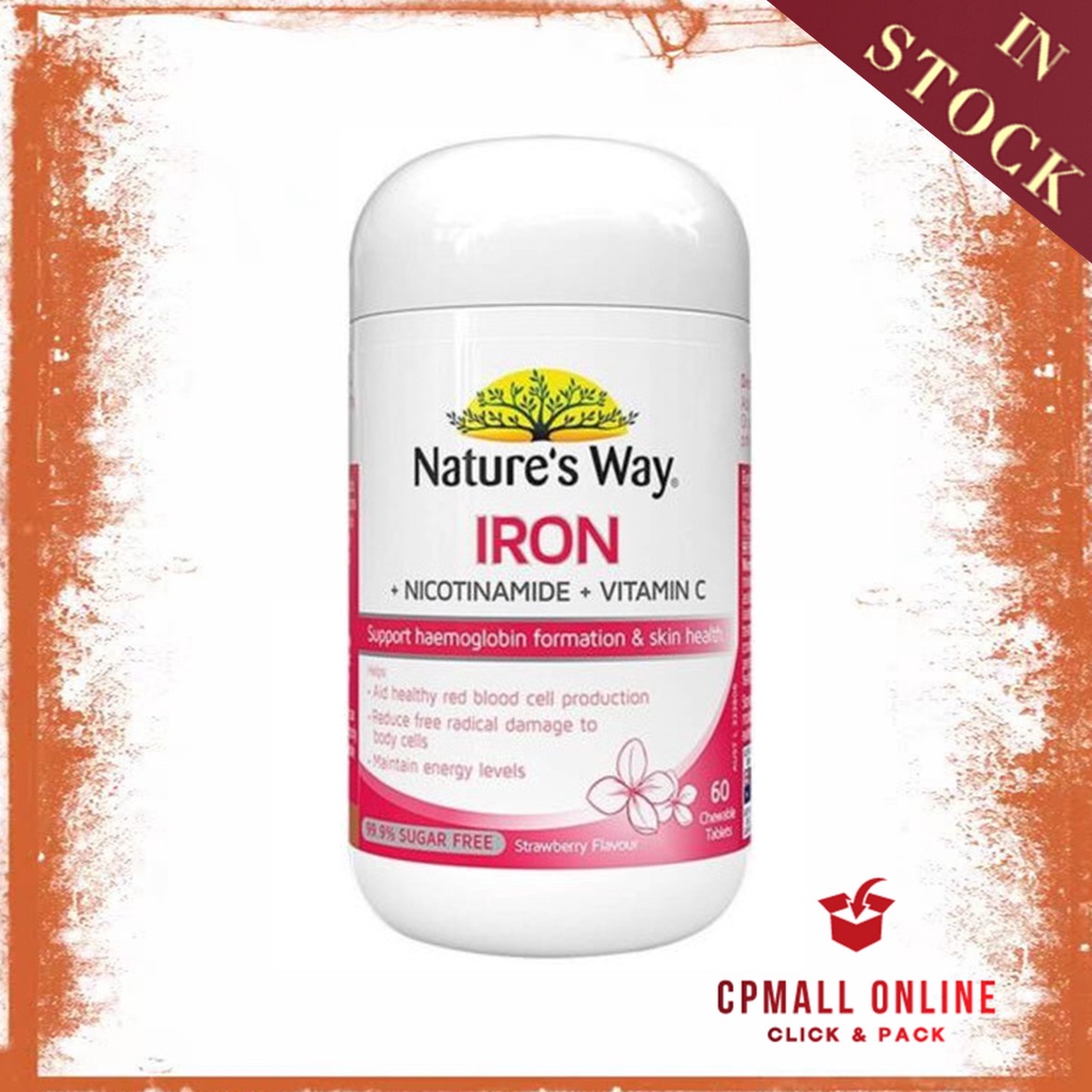 [Expiry Date 05/2026] Nature's Way 成人补铁 Adult Iron + Nicotinamide + Vitamin C 60 Chewable