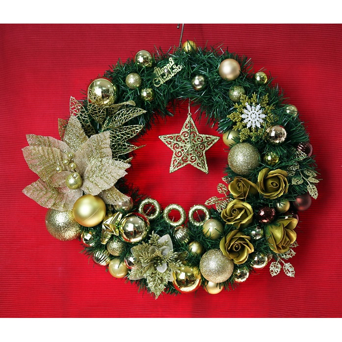 Luxurious Gold Christmas Wreath Christmas Front Door Wreath Elegant