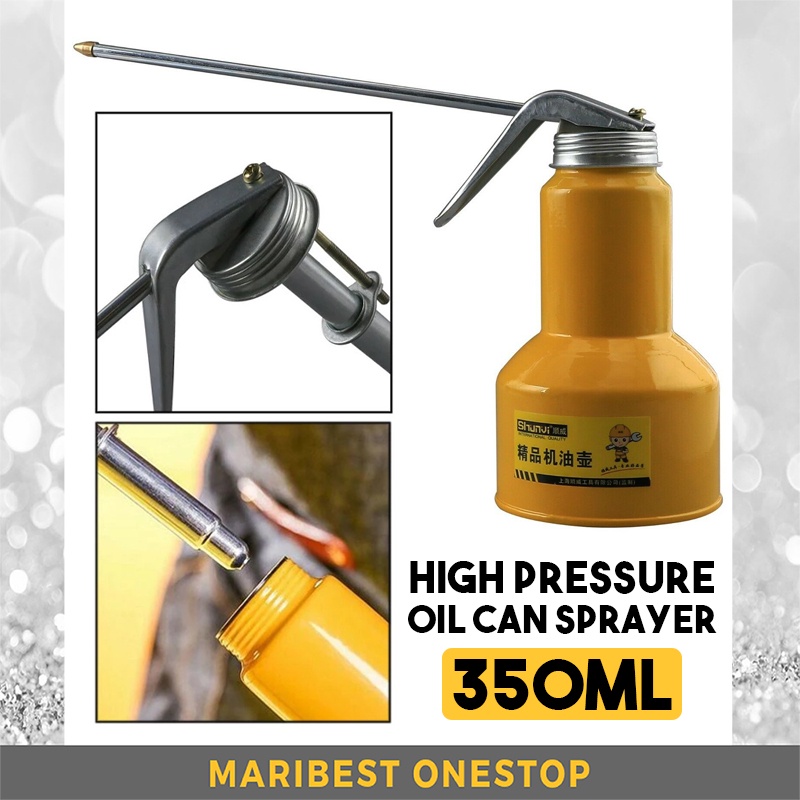 350ml High Pressure Metal Hand Pump Oil Can Sprayer Oil Lubricant Spray