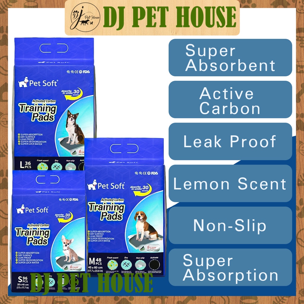Pet Soft Active Carbo Dog Training Pad (Available 3 Size) Shopee Malaysia