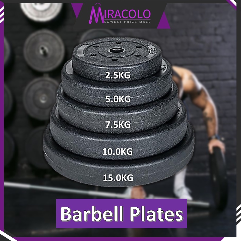 MIRA 5/7.5/10/15KG Solid Dumbbell HeavyDuty Weight Plate Barbell Plate ...