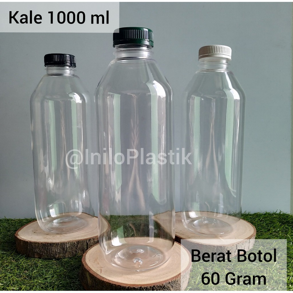Kale bottle 1000 ml thick round / plastic bottle 1 liter 1000 ml @10pcs ...